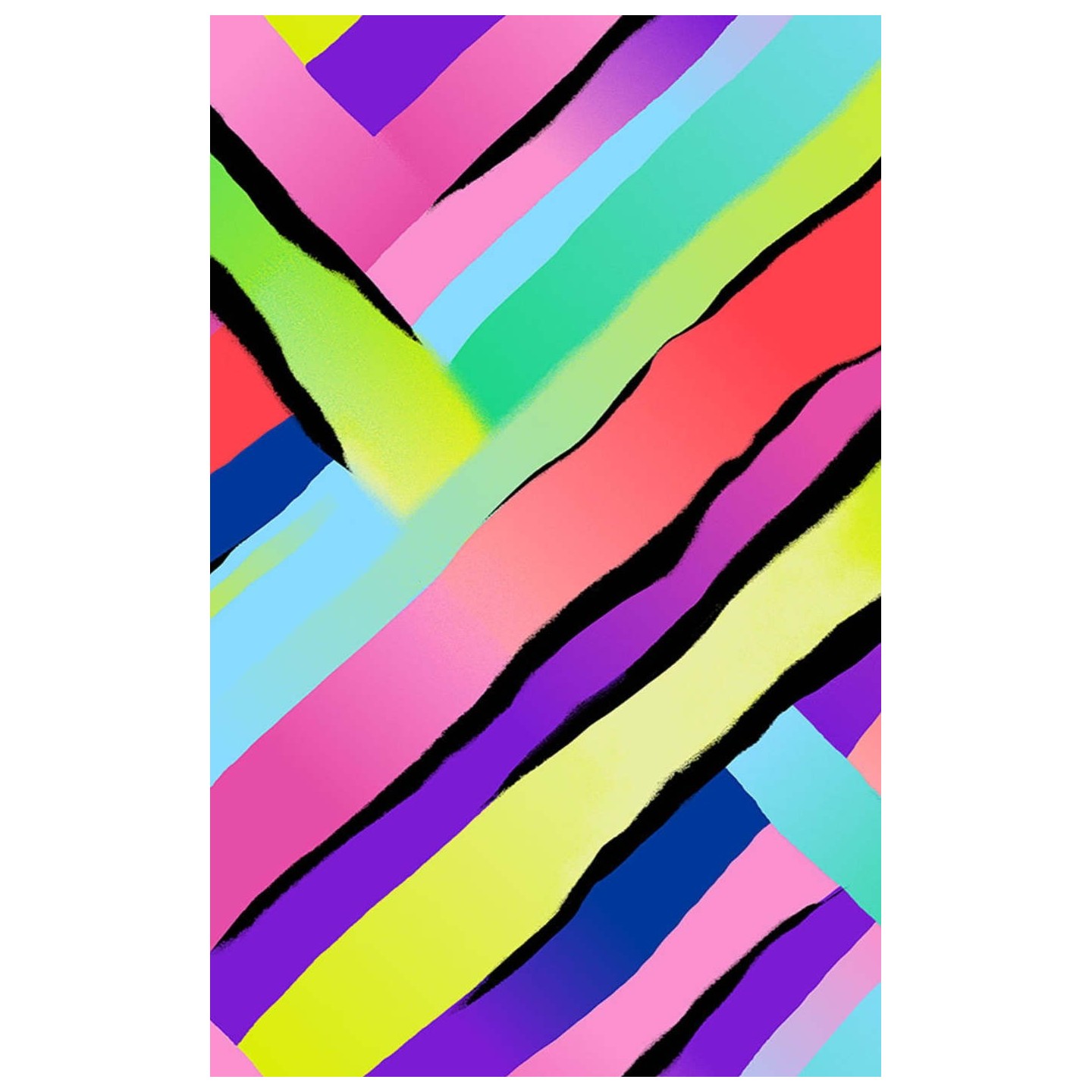 CK609 Haut Imprimer à Col Rond par Infinity - Color Block Stripe