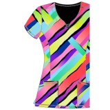 CK609 Round Neck Top by Infinity - Color Block Stripe