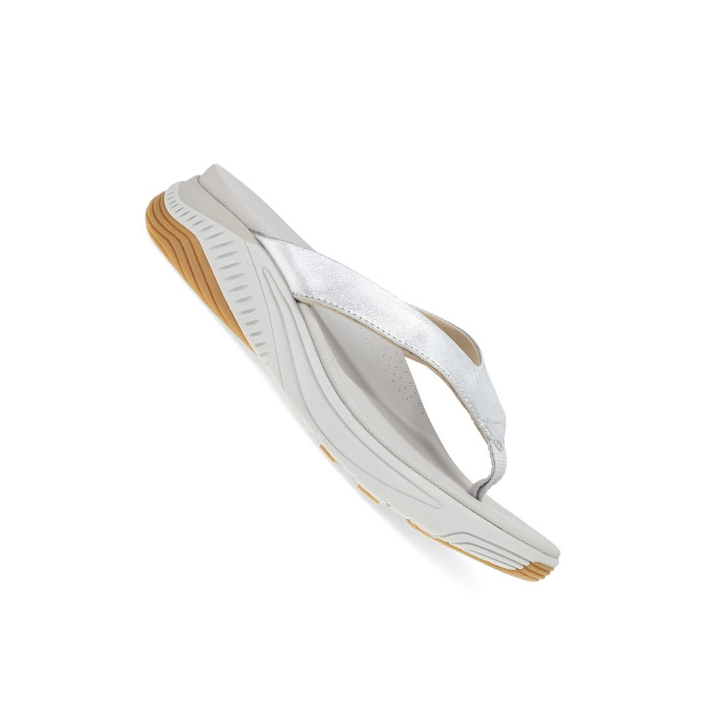 Rosemary Silver Metallic Walking Flip Flop by Dansko