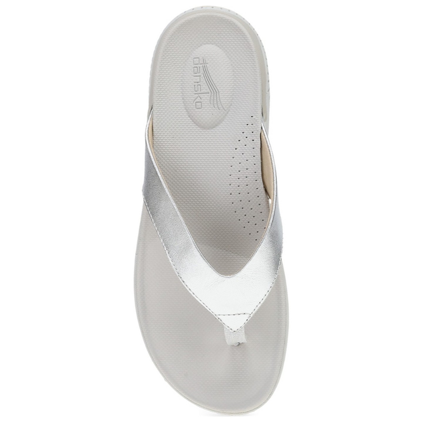 Rosemary Silver Metallic Flip Flop Actif par Dansko