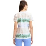 DK667 Dickies 4 Pocket V-Neck Print Top - Fading Stripes