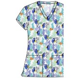 TF796 Tooniforms 2 Pocket V-Neck Print Top by Cherokee - Nemo And Dory