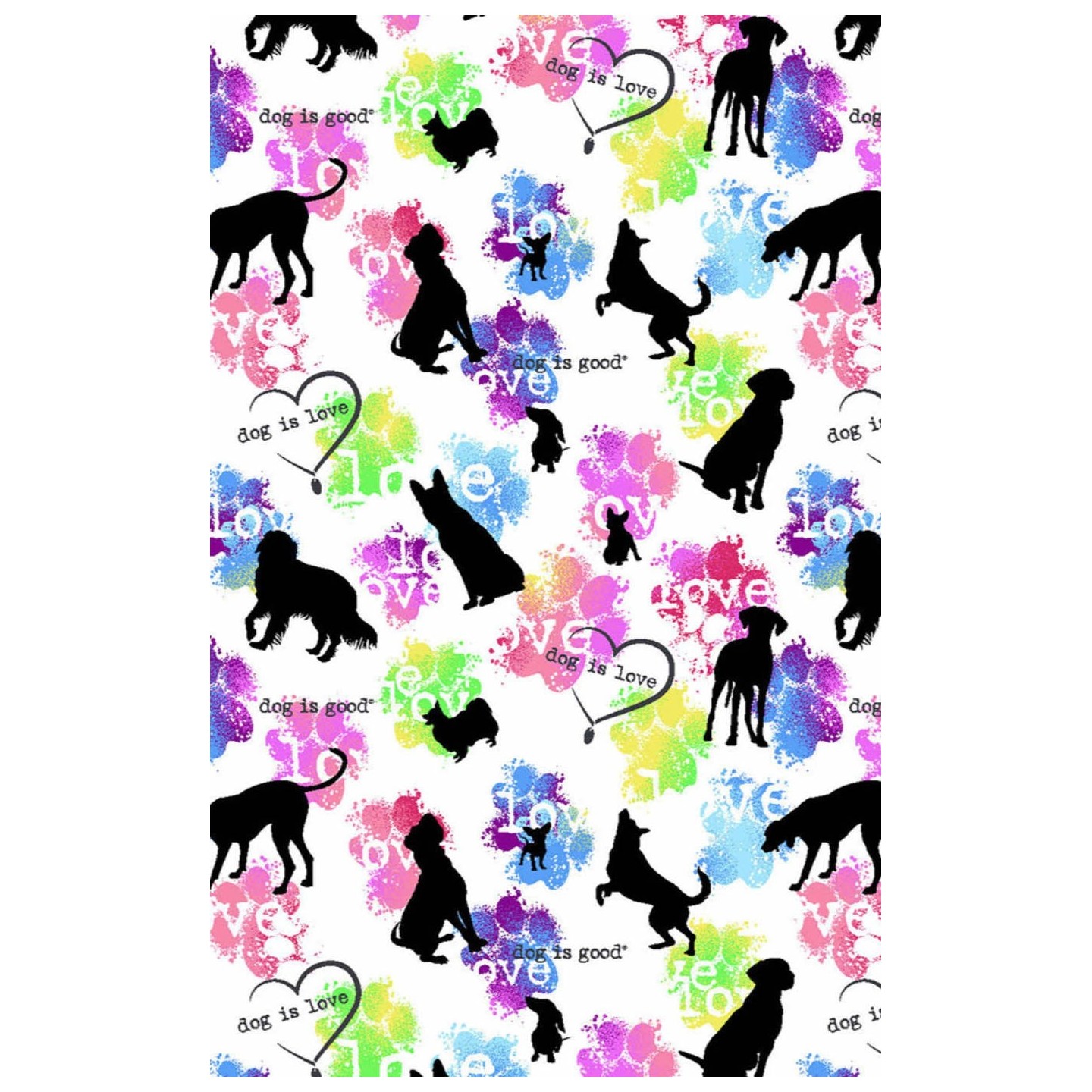 TF796 Tooniforms 2 Pocket V-Neck Print Top by Cherokee - Dog Is Love