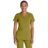 DK875 Dickies Balance Haut a Col en V et Panneaux Latéraux en Tricot Côtelé