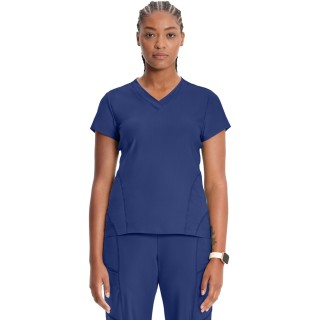 IN706A Kinetic V-Neck 2 Zip Pocket Knit Top by Infinity