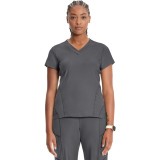 IN706A Kinetic V-Neck 2 Zip Pocket Knit Top by Infinity