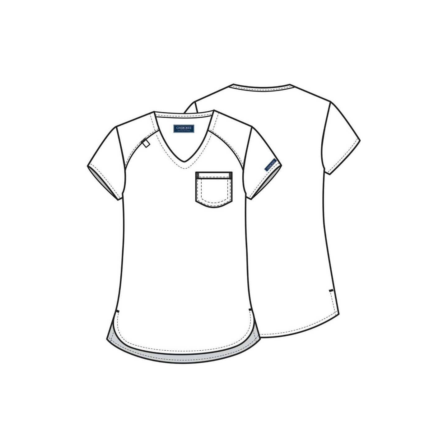 CK954A WW Originals Ultra Haut à Col en V avec Poche au Poitrine par Cherokee