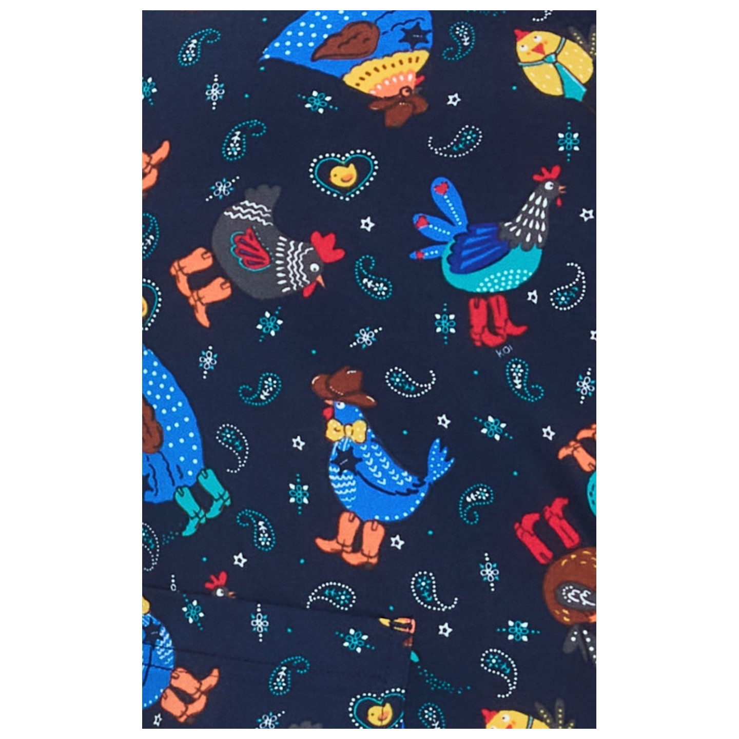 A174PR koi Essentials Capuchon Bouffant Imprimé - Cowboy Chicken