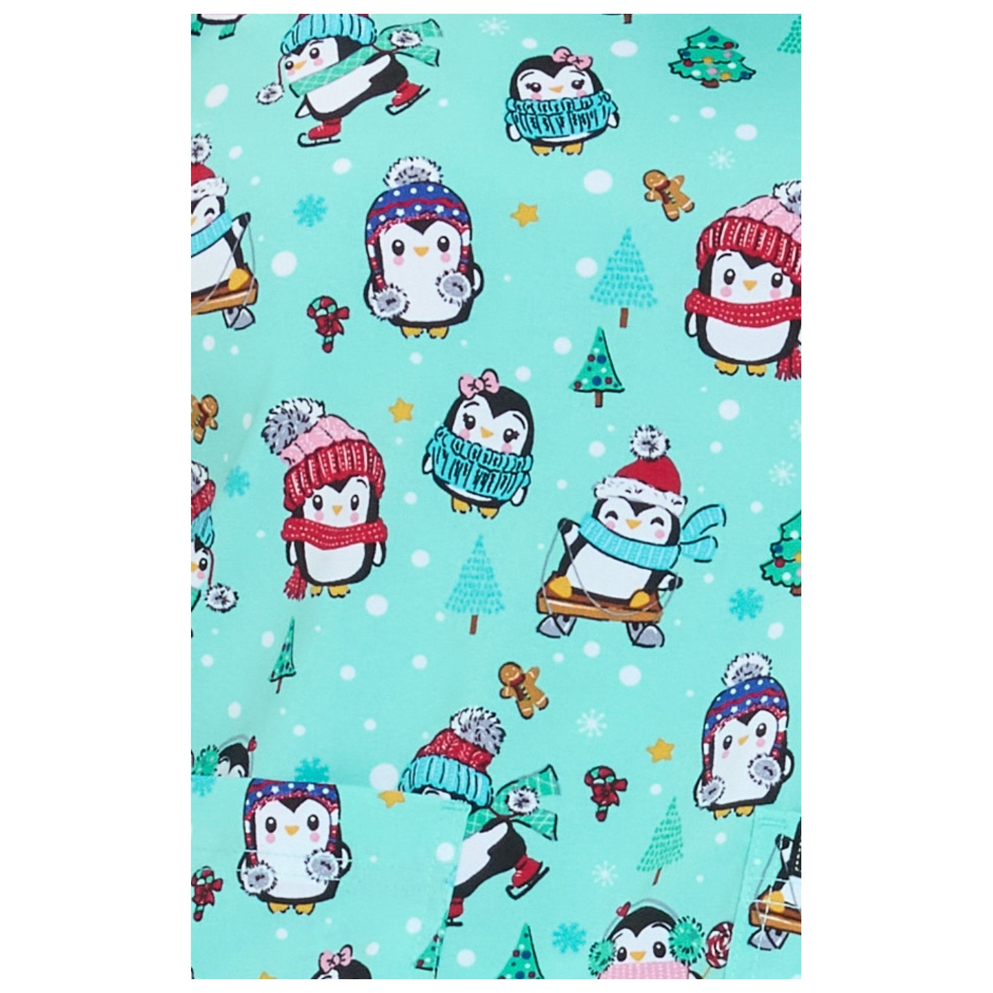 A174PR koi Essentials Bouffant Print Scrub Cap - Penguins