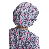 A174PRM koi Essentials Bouffant Print Scrub Cap - Ink Hearts