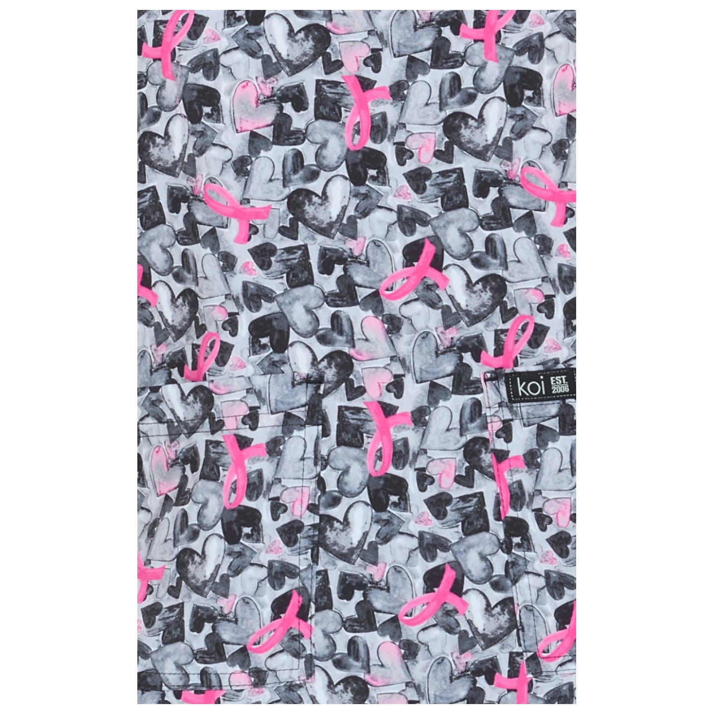 A174PRM koi Essentials Bouffant Print Scrub Cap - Ink Hearts