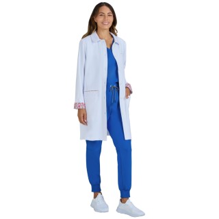466 Essentials Fusion Round Collar Lab Coat by koi
