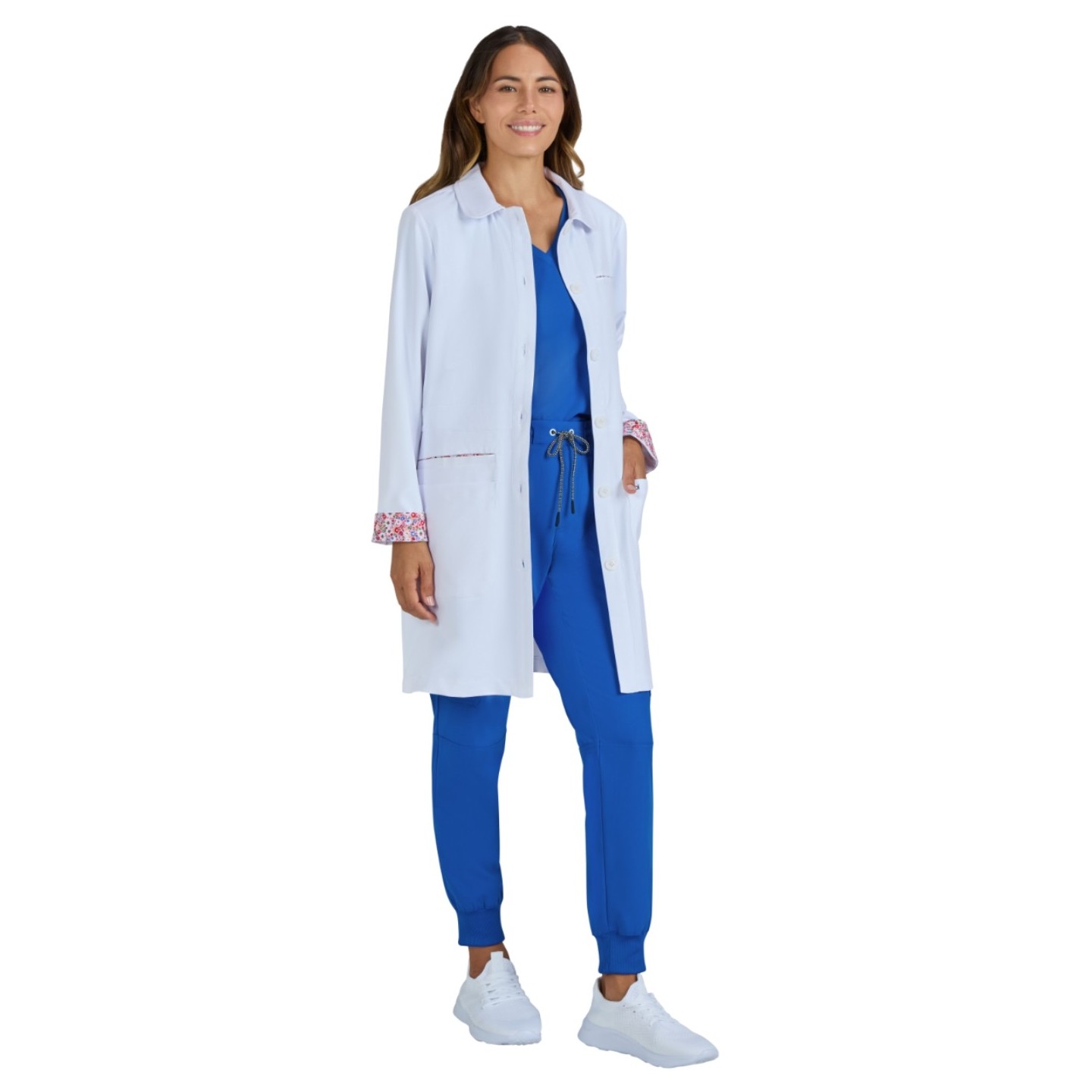 466 Essentials Fusion Round Collar Lab Coat by koi