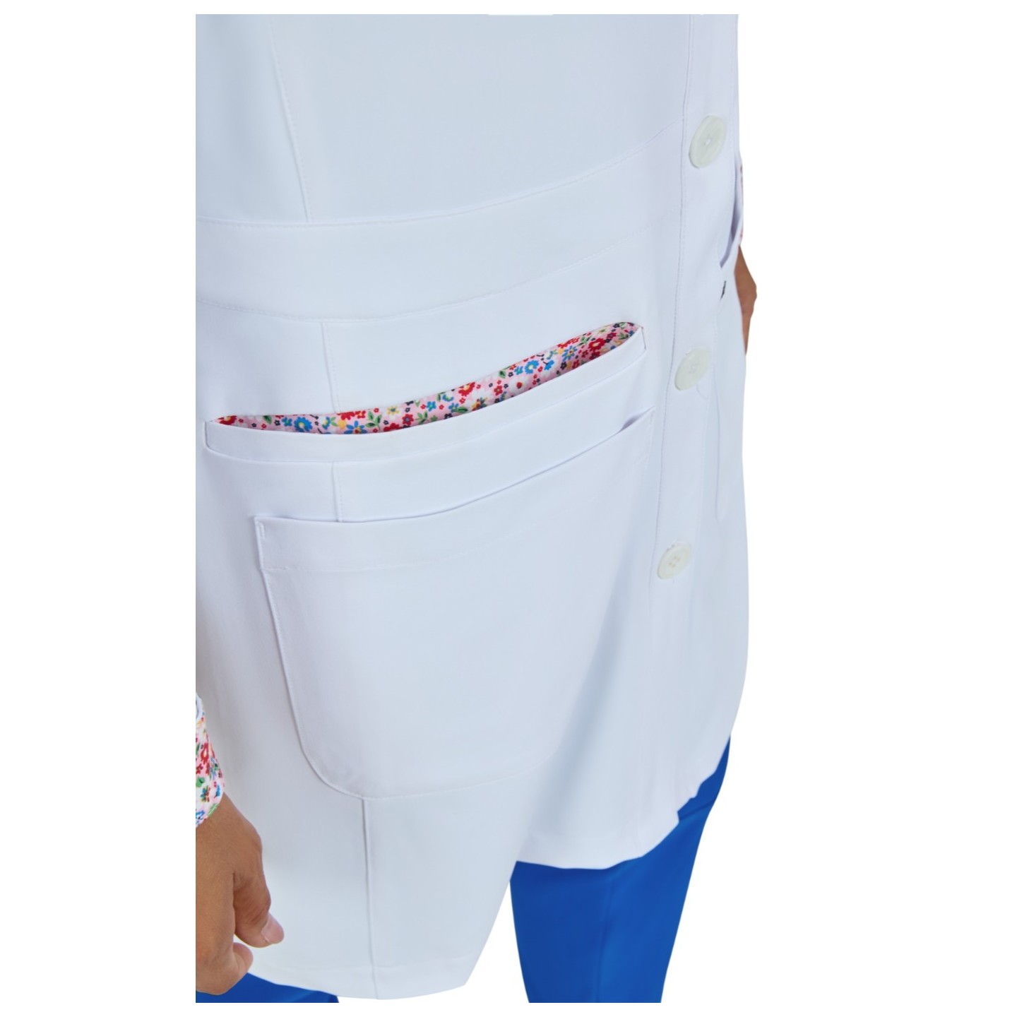 466 Essentials Fusion Round Collar Lab Coat by koi