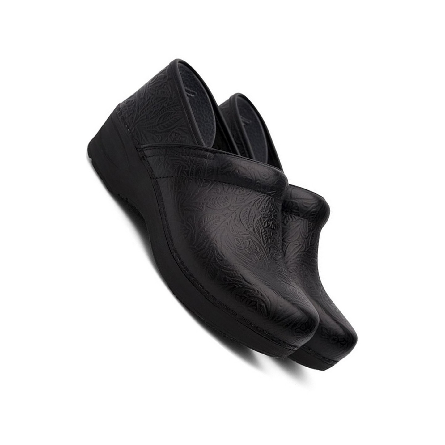 XP 2.0 Black Floral Tooled by Dansko - Slip-resistant Rubber Outsole