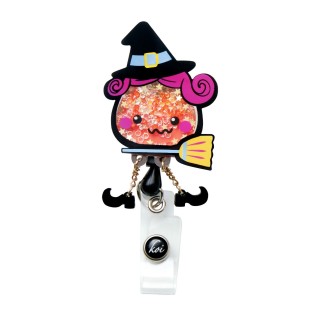 A156 koi Porte-Badge Rétractable Dynamique - Candy Corn Witch