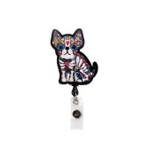 A156 koi Retractable Shaker Badge Reel - Skeleton Dog