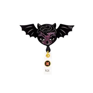 A156A koi Artist Series Retractable Shaker Badge Reel - Vampire Bat Doll