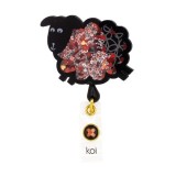 A156A koi Artist Series Retractable Shaker Badge Reel - Black Sheep