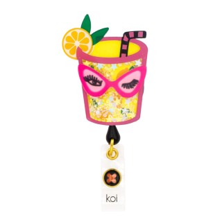 A156A koi Artist Series Retractable Shaker Badge Reel - Lemonade Girl