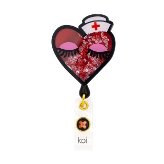 A156A koi Artist Series Porte-Badge Rétractable Dynamique - Nurse Heart