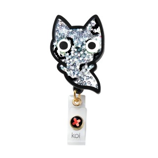 A156A koi Artist Series Retractable Shaker Badge Reel - Ghost Cat