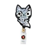 A156A koi Artist Series Retractable Shaker Badge Reel - Ghost Cat