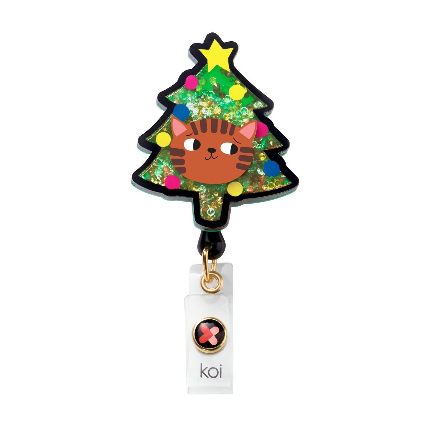 A156A koi Artist Series Retractable Shaker Badge Reel - Cat Tree