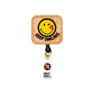 SA156 Smiley World Retractable Shaker Badge Reel by koi - Smiling Bandaid