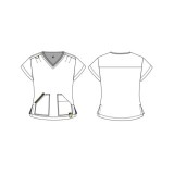 1129 Solis Sari 4 Pocket V-Neck Top by koi