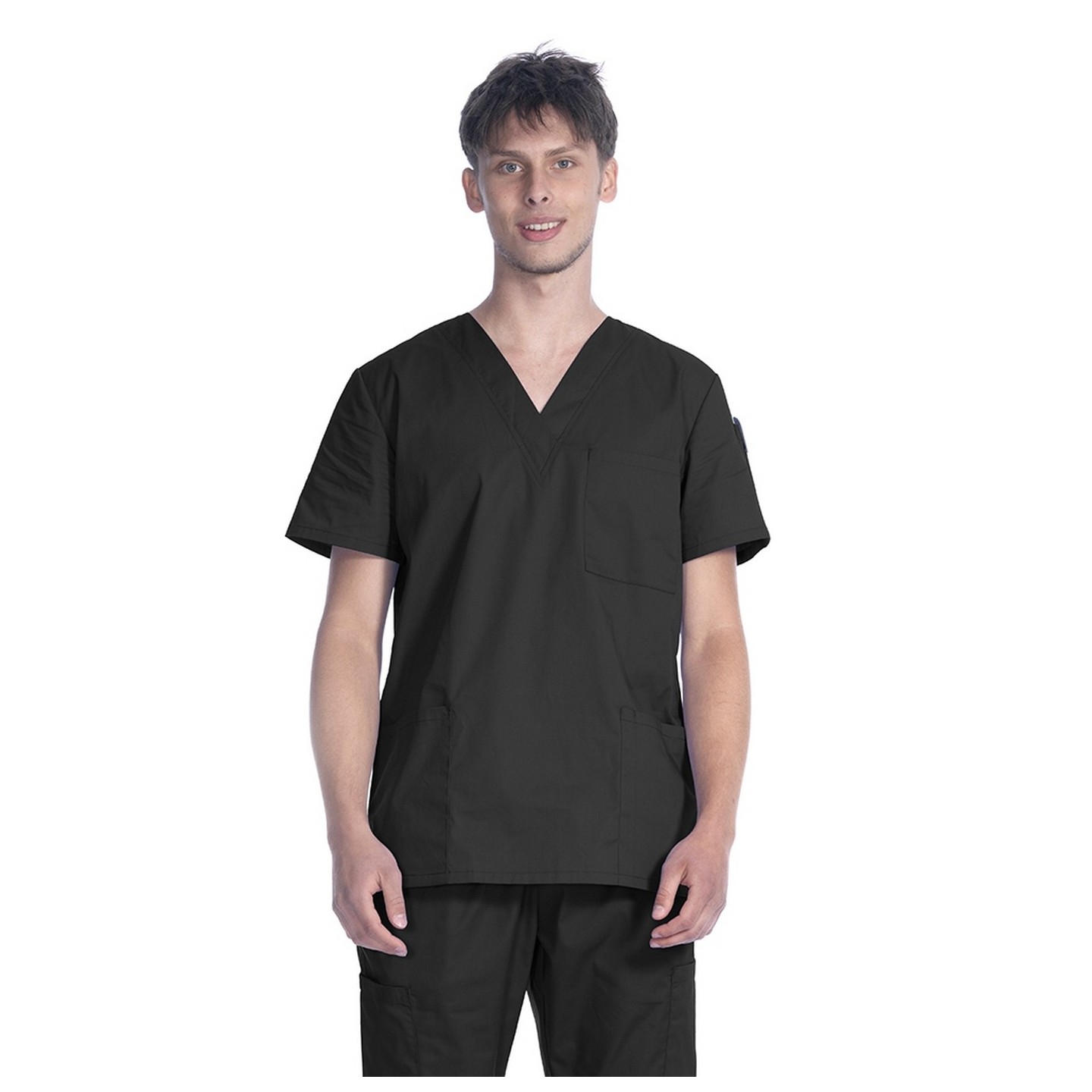 1005 Classix Haut à Col en V Unisexe avec 3 Poches par Greentown