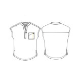 1131 Solis Catrin 2 Pocket Zipper Neck Top by koi