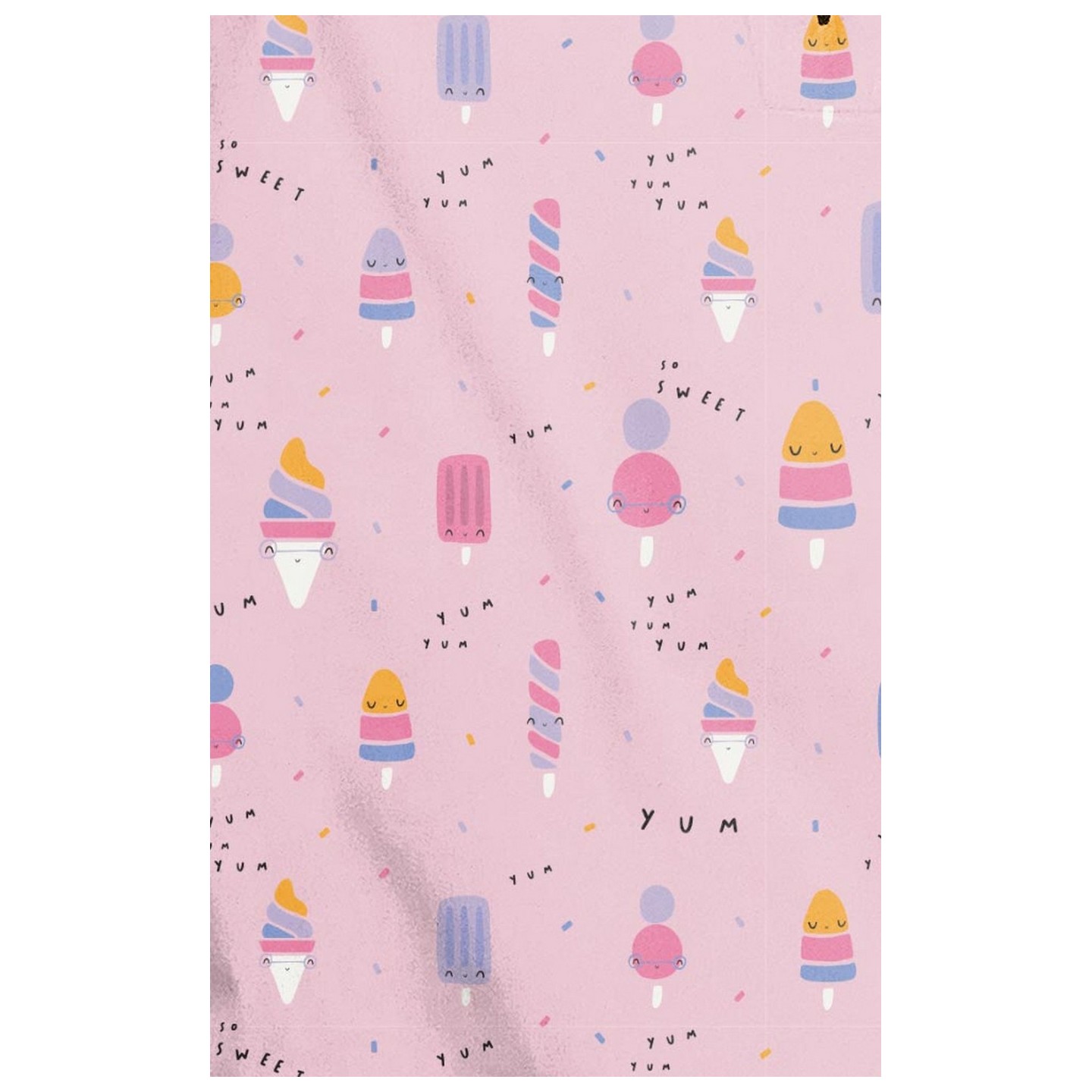 Z16213 Zoe + Chloe Notch Neck Print Scrub Tops - Nice Cream