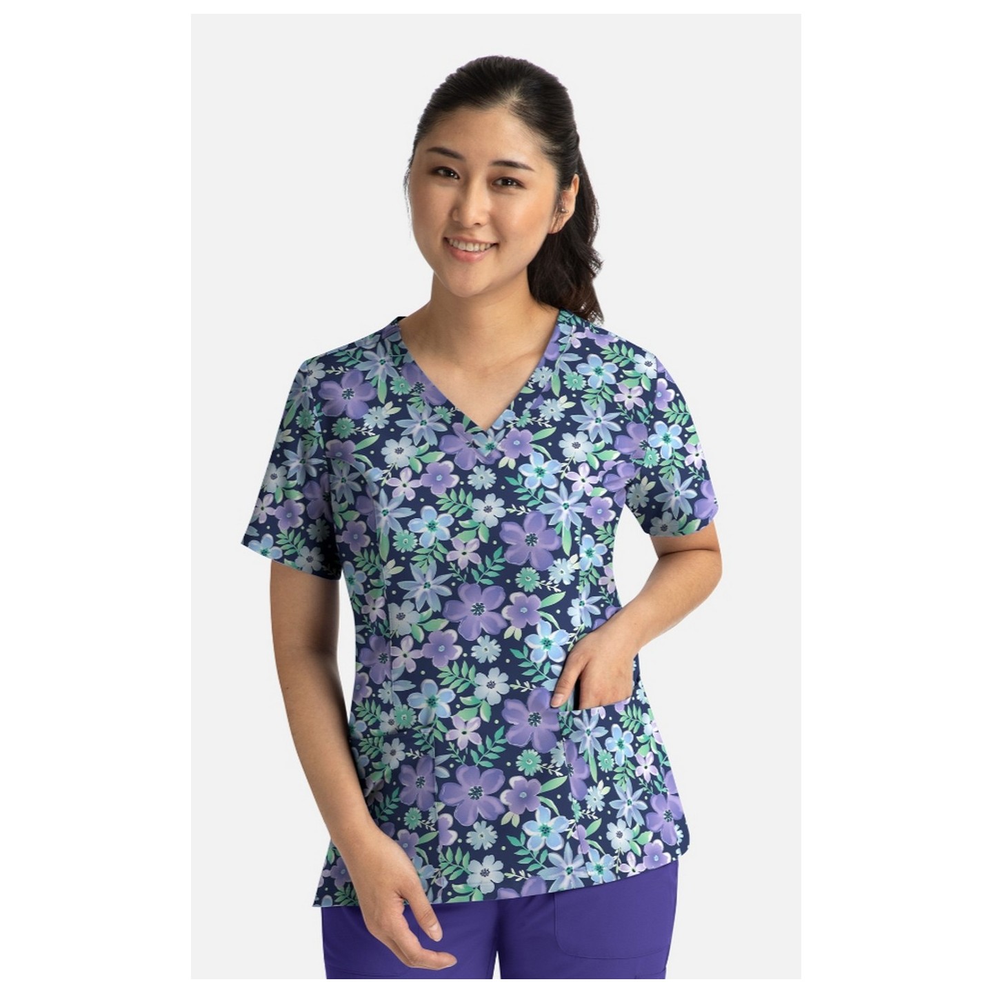 1767 Maevn V-Neck Print Top - Spring Fantasy