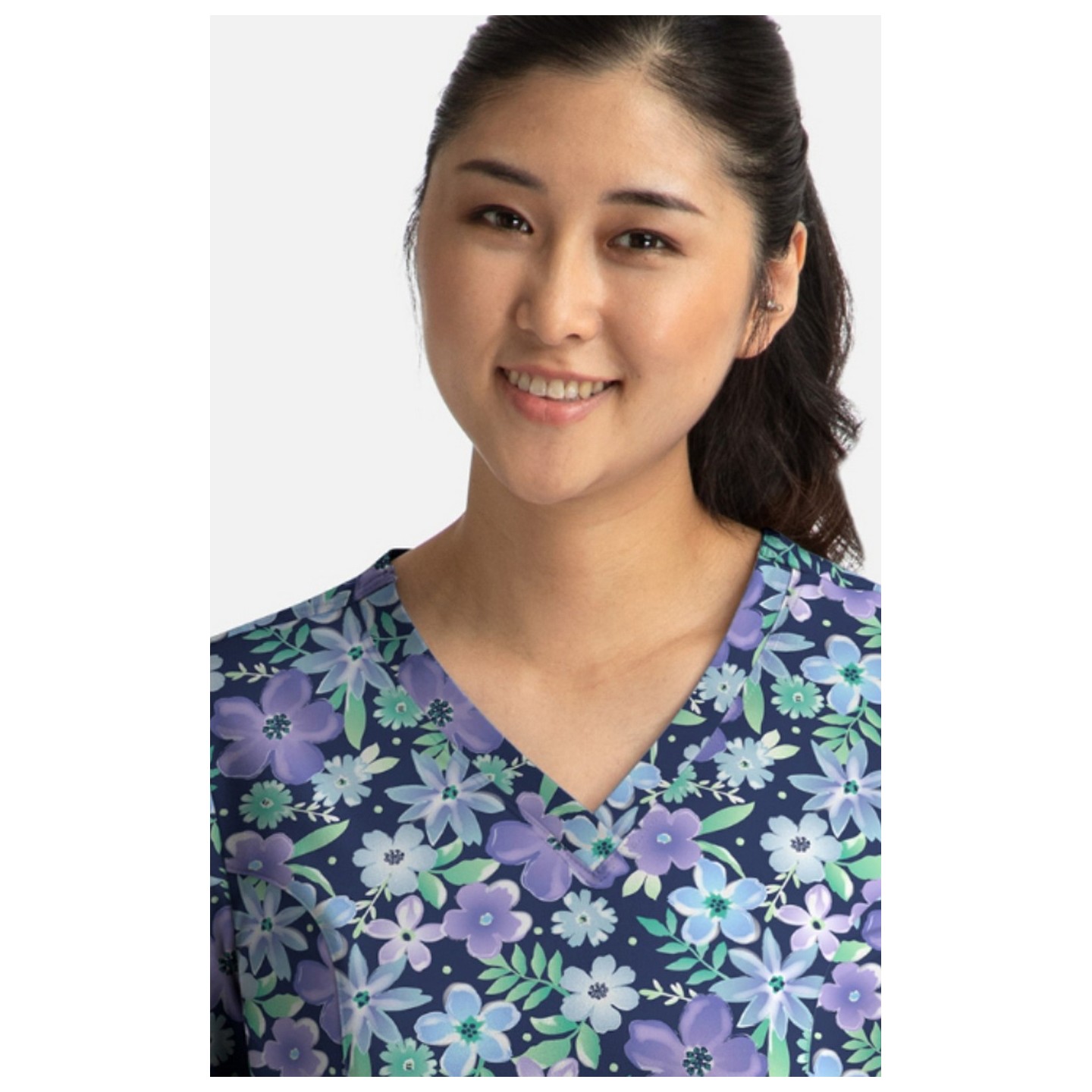 1767 Maevn V-Neck Print Top - Spring Fantasy