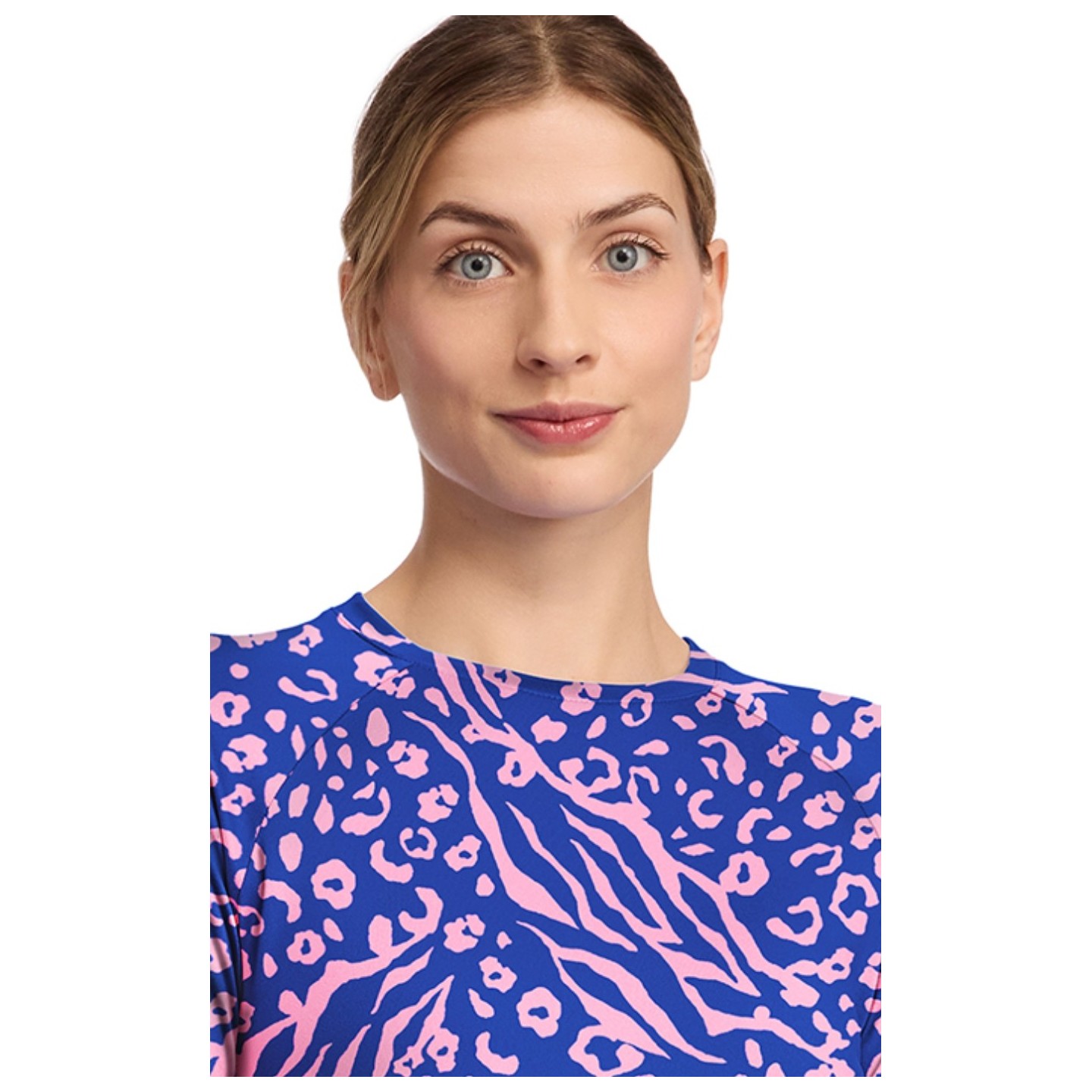 MC699 Med Couture Printed Long Sleeve Underscrub Tee - Two Tone Skin