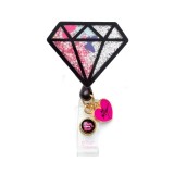 BA156 Betsey Johnson Retractable Shaker Badge Reel by koi - Diamond