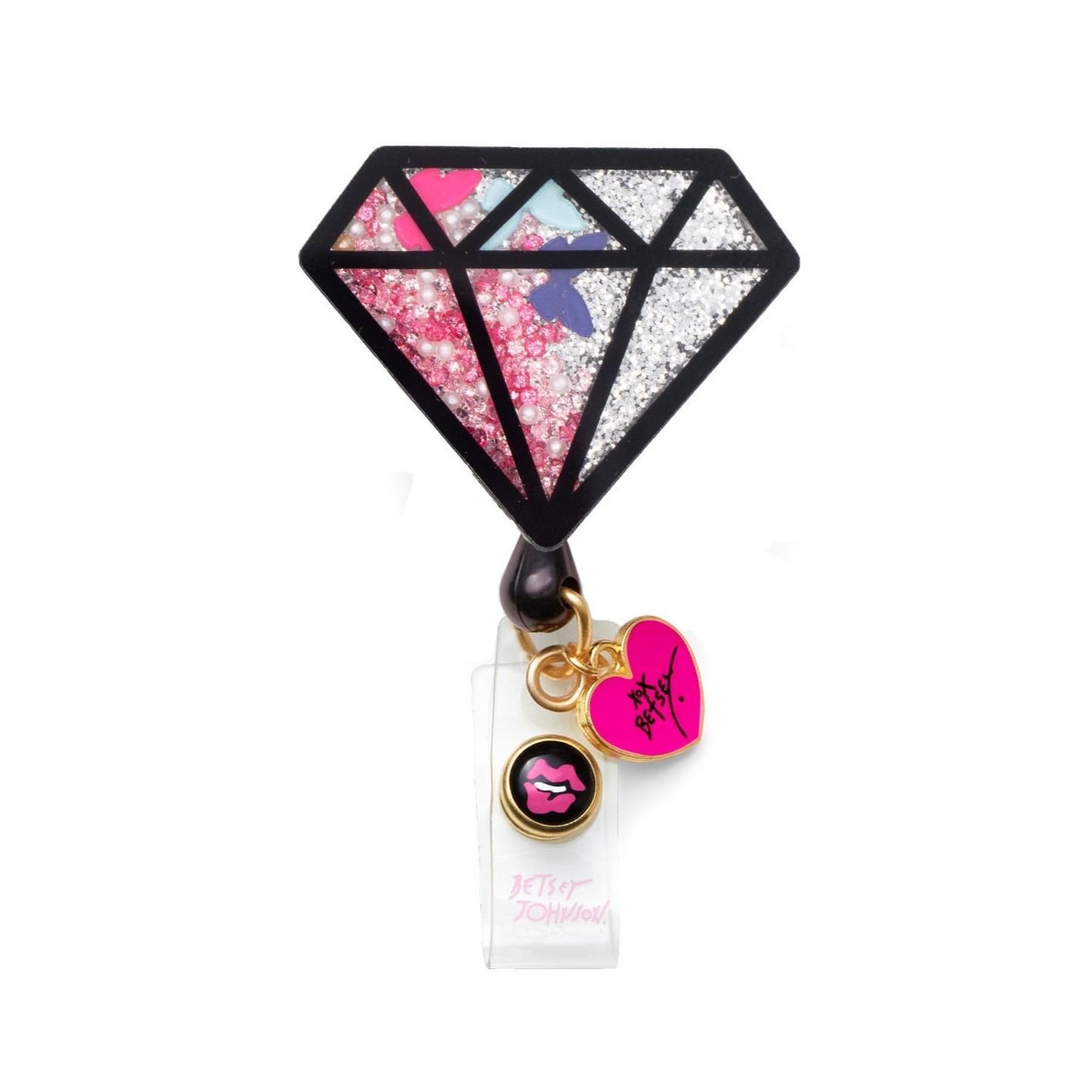BA156 Betsey Johnson Porte-Badge Rétractable Dynamique par koi - Diamond