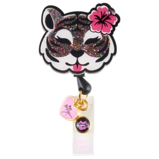 BA156 Betsey Johnson Retractable Shaker Badge Reel by koi - Betsey Tiger