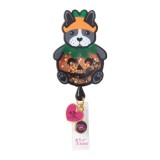 BA156 Betsey Johnson Retractable Shaker Badge Reel by koi - Pumpkin Dog
