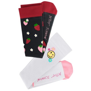 BA179 koi Betsey Johnson 2-Pack Compression Socks - Berry Happy