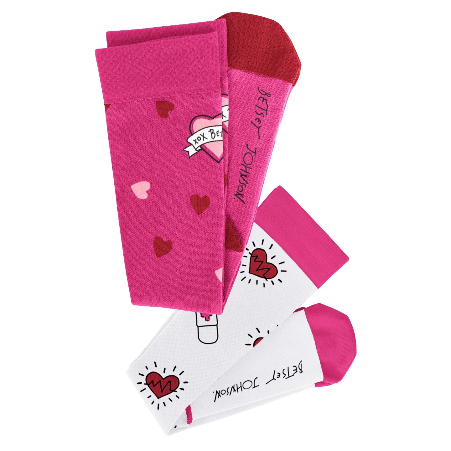 BA179 koi Betsey Johnson 2-Pack Compression Socks - Love and Care