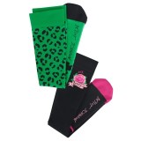 BA179 koi Betsey Johnson Chaussettes de Compression 2-Paires - Leopard Flora