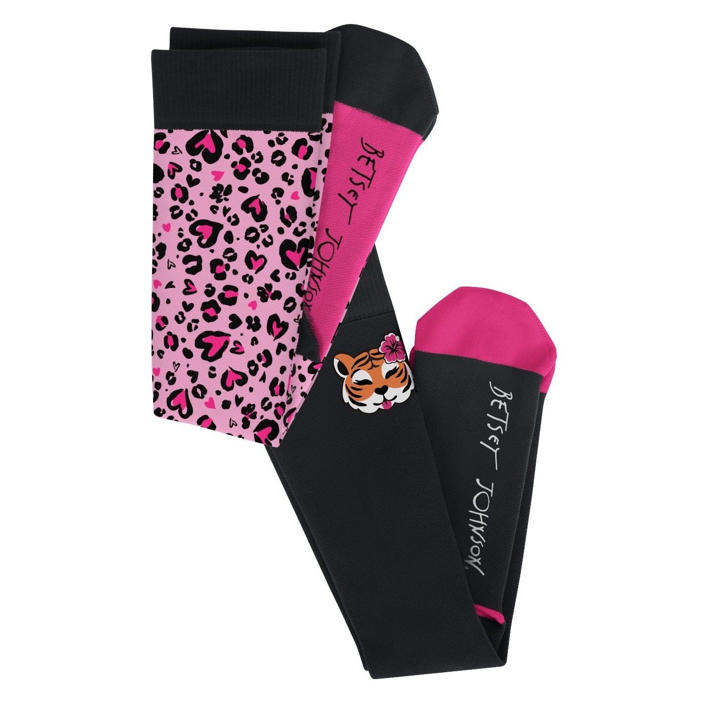 BA179 koi Betsey Johnson Chaussettes de Compression 2-Paires - Lovely Tiger