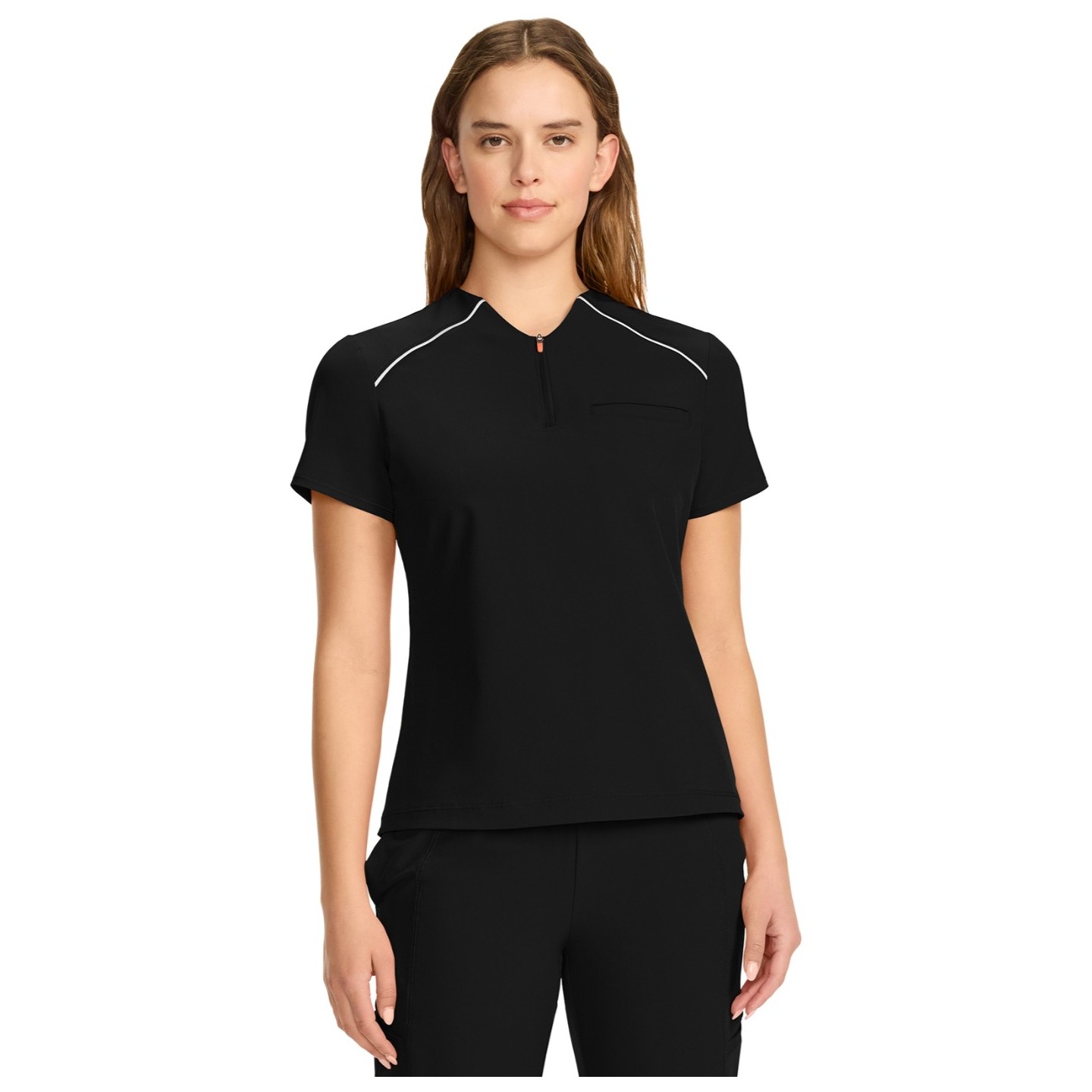 IN644A GNR8 Zip Neck Henley Top with Contrast Detail by Infinity