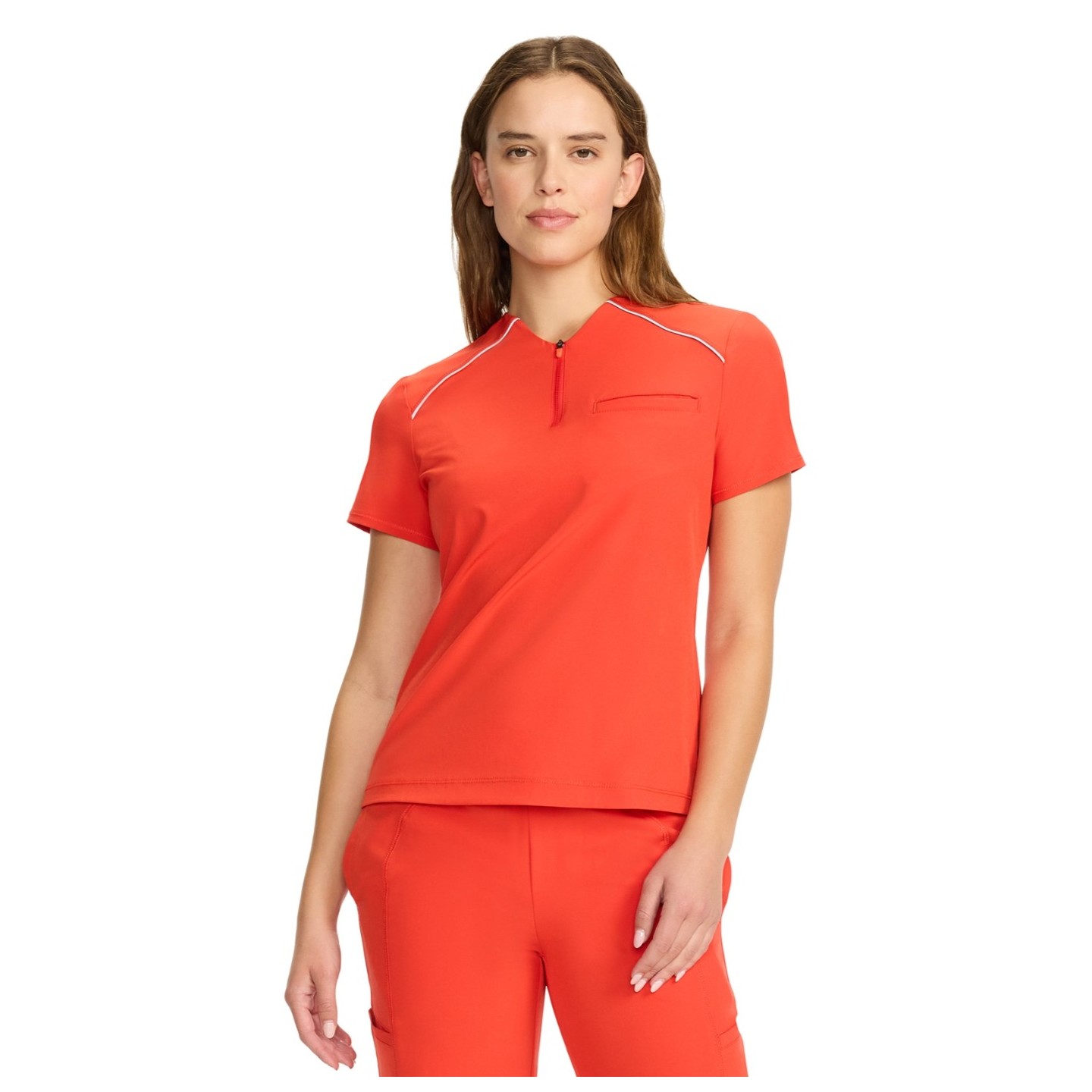 IN644A GNR8 Zip Neck Henley Top with Contrast Detail by Infinity