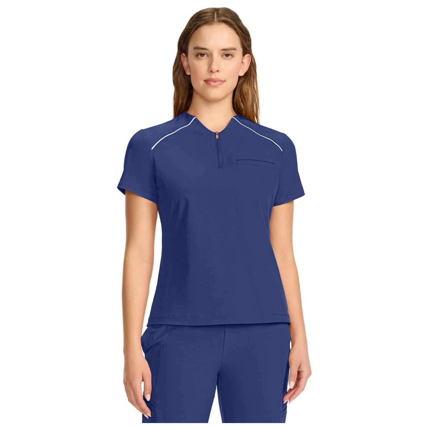 IN644A GNR8 Zip Neck Henley Top with Contrast Detail by Infinity