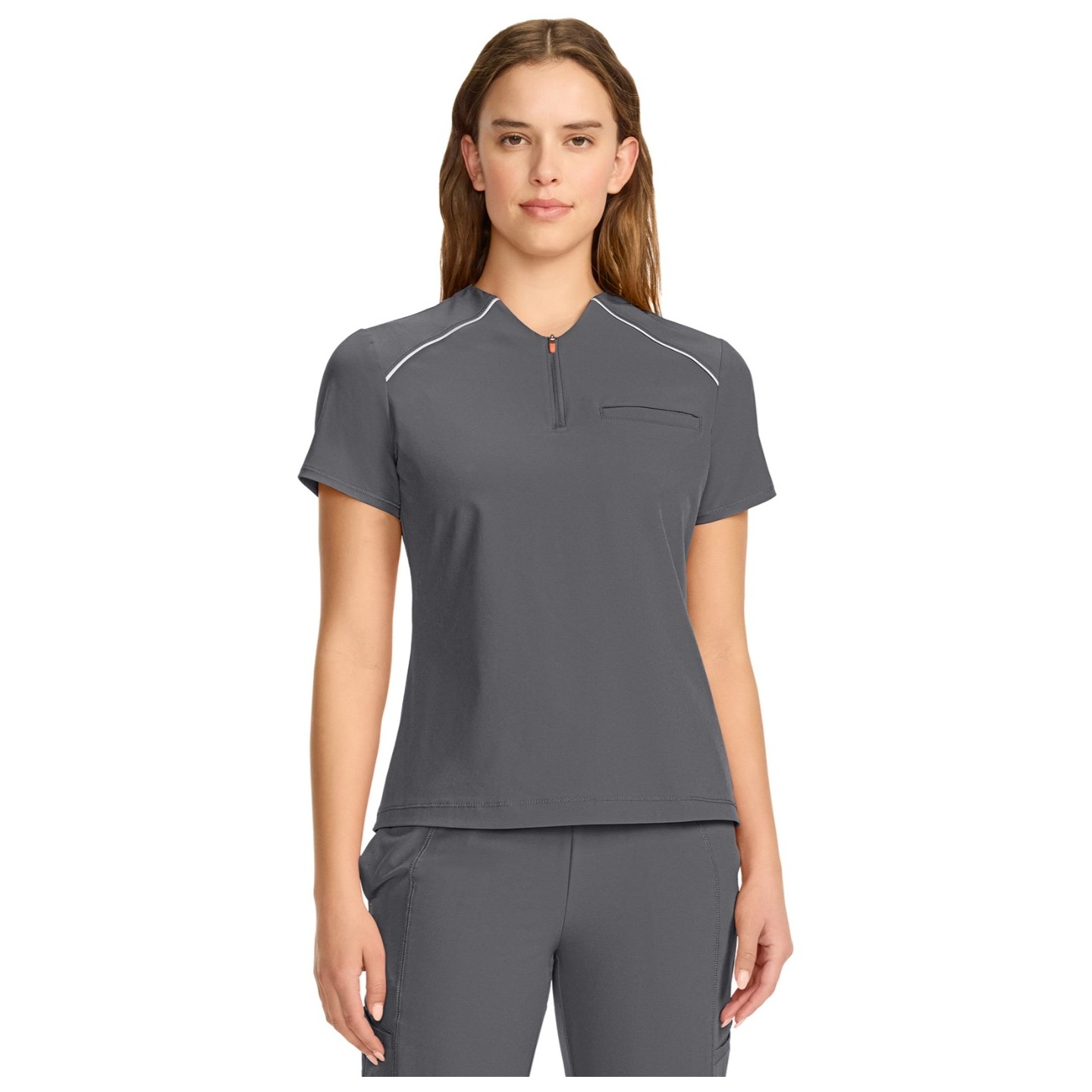 IN644A GNR8 Zip Neck Henley Top with Contrast Detail by Infinity