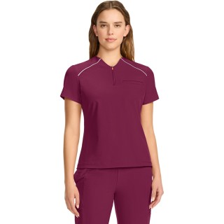 IN644A GNR8 Zip Neck Henley Top with Contrast Detail by Infinity