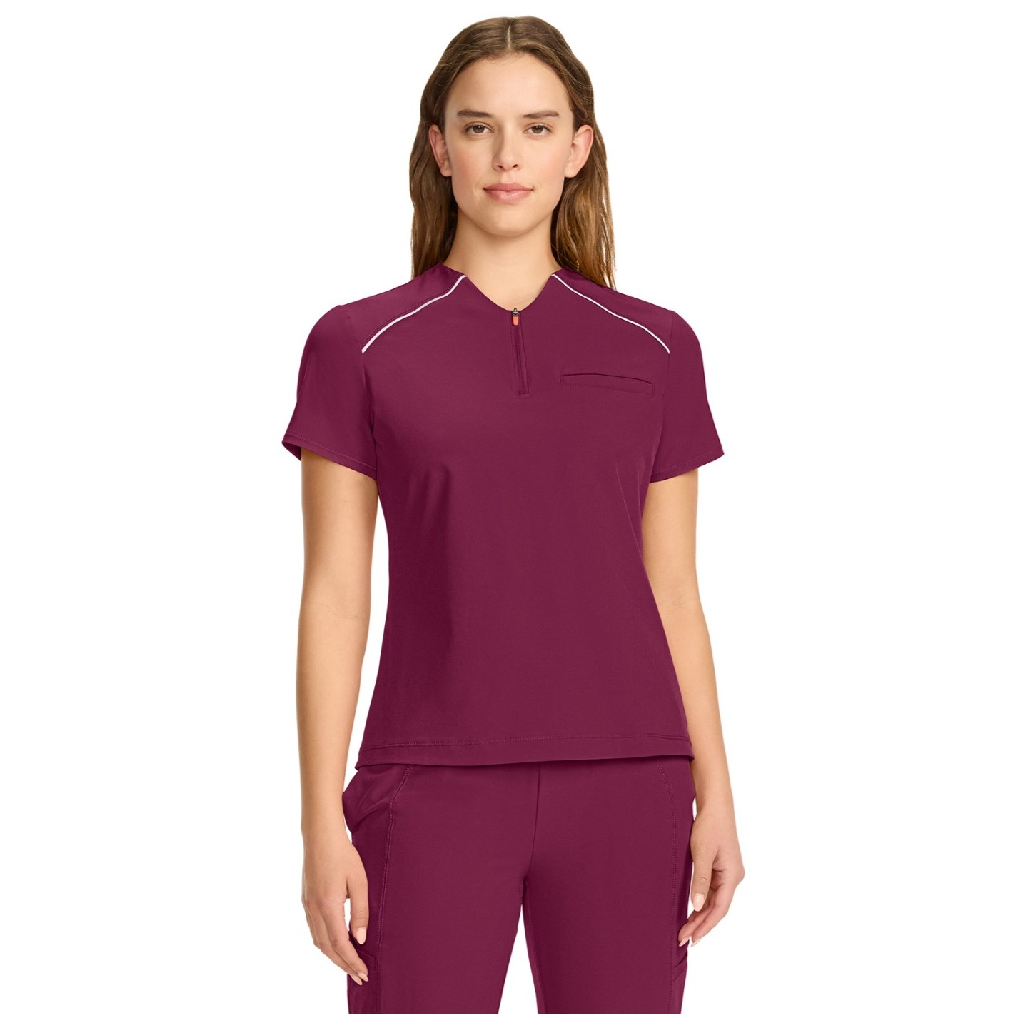 IN644A GNR8 Zip Neck Henley Top with Contrast Detail by Infinity